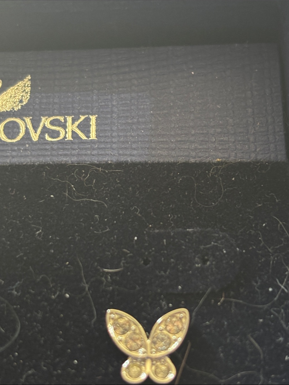 Swarovski Butterfly Crystal Stud Earrings with Clear Crystals - Picture 2 of 2